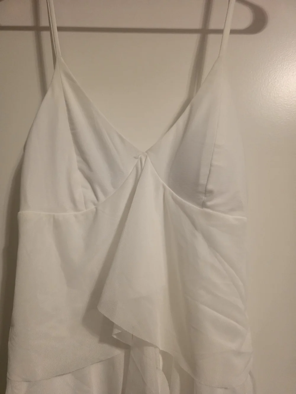 HALARA White Tiered Ruffle Slip Dress